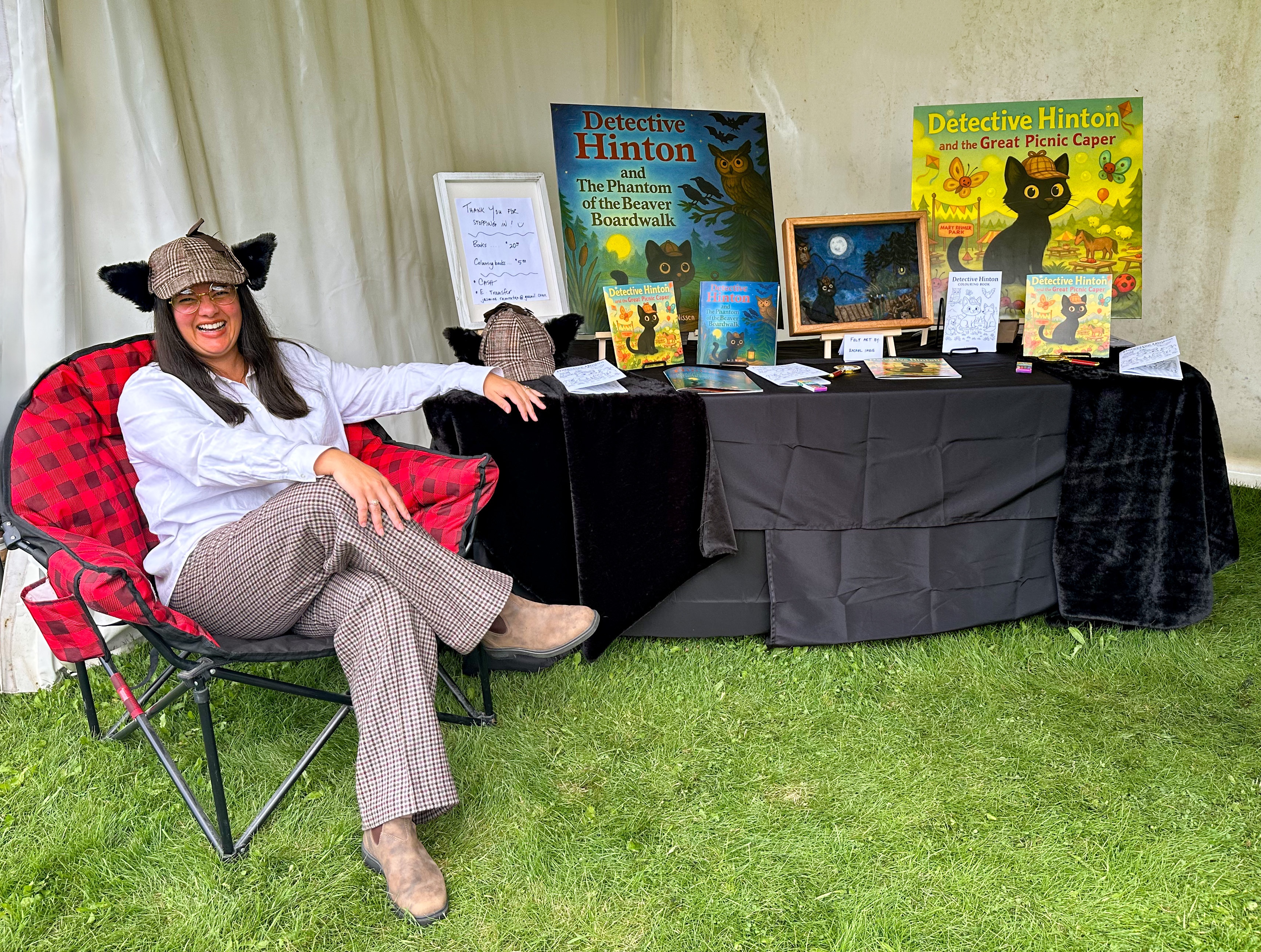 Author J. Nissen reading during the August 2025 Art Walk